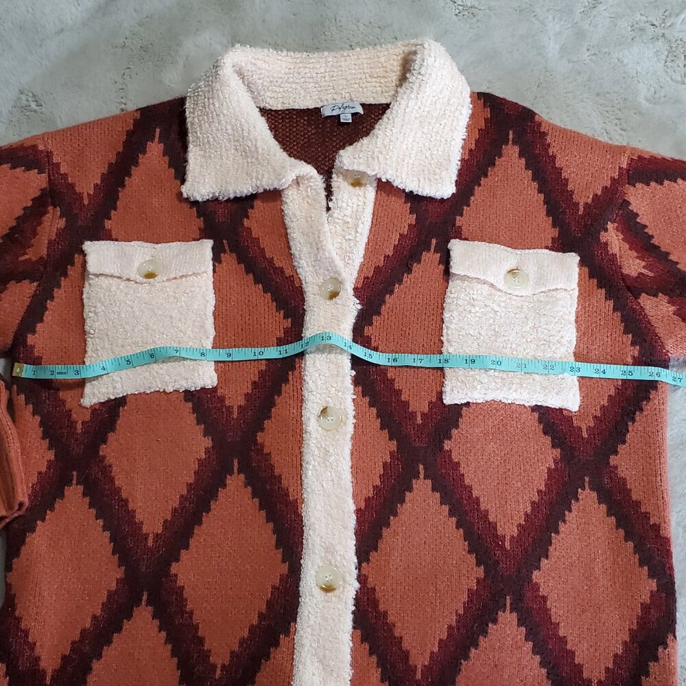 Polagram Parkside Knit Shacket Sherpa Trim Thick Winter Coat Women’s L - Picture 11 of 11